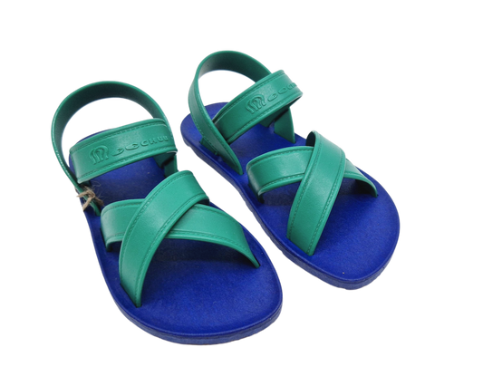 MooChuu Kids Barefoot Sandals – Blue & Green (Vegan)