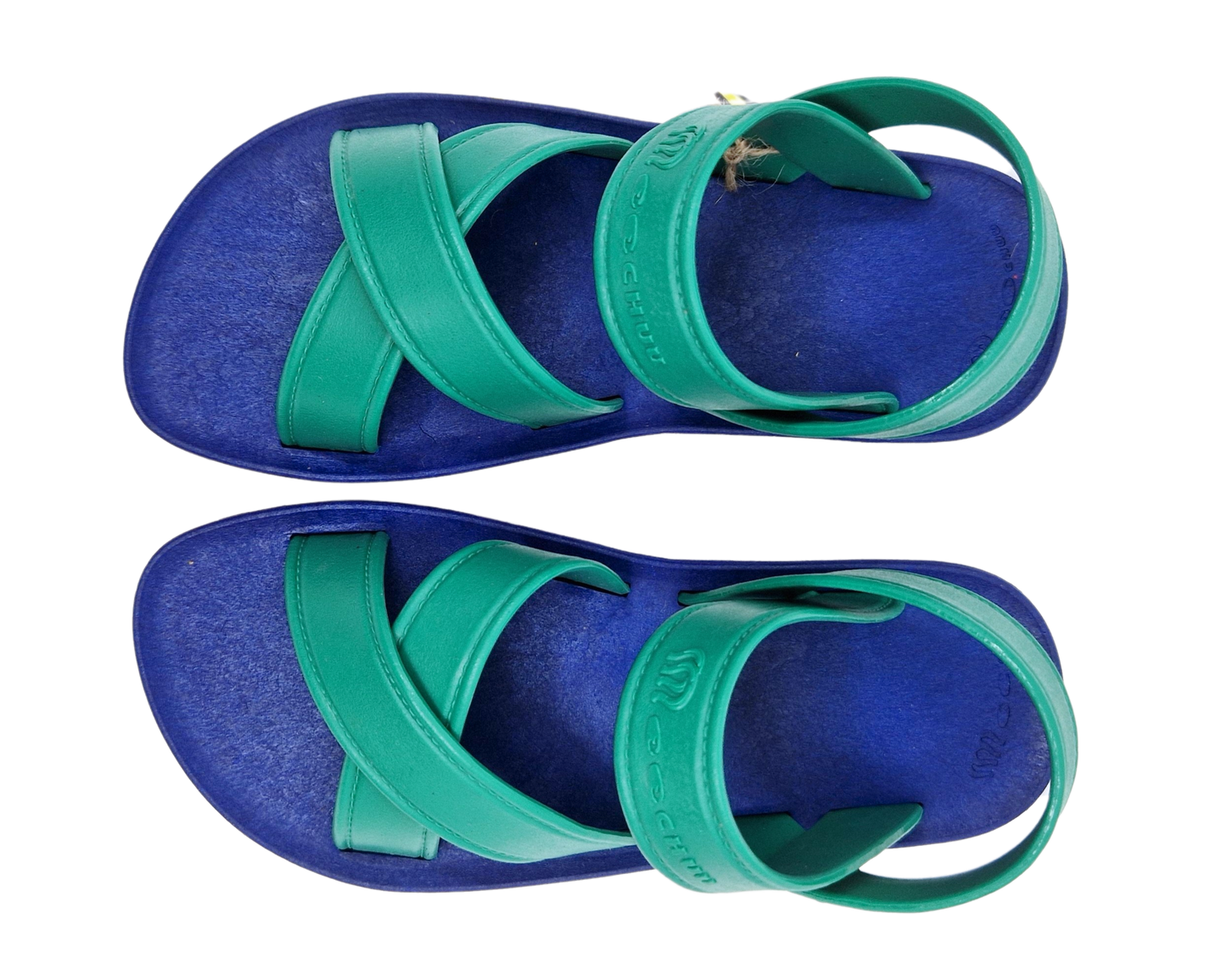 MooChuu Kids Barefoot Sandals – Blue & Green (Vegan)