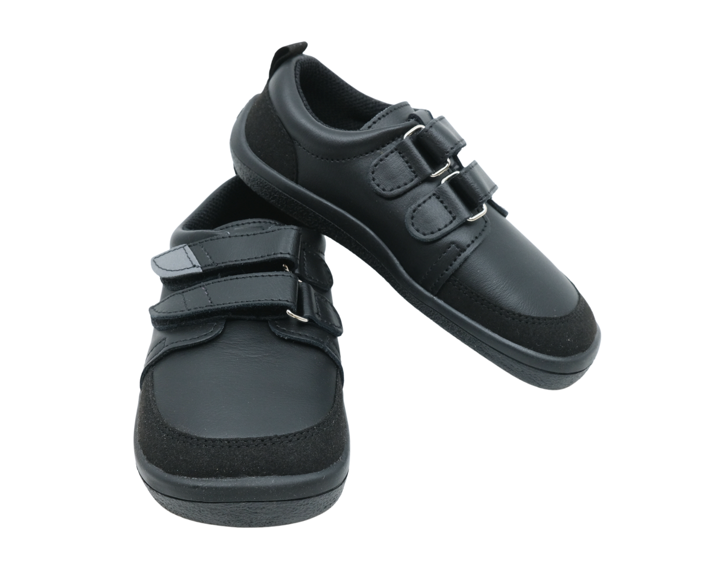 Beda Barefoot Leather Trainers School Shoes – Just Black