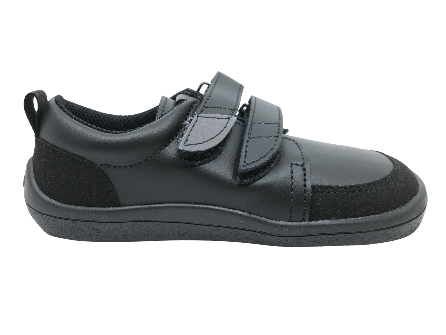 Beda Barefoot Leather Trainers School Shoes – Just Black