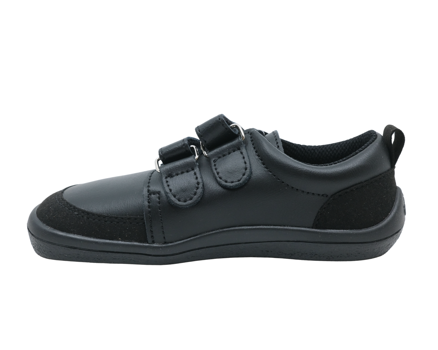 Beda Barefoot Leather Trainers School Shoes – Just Black