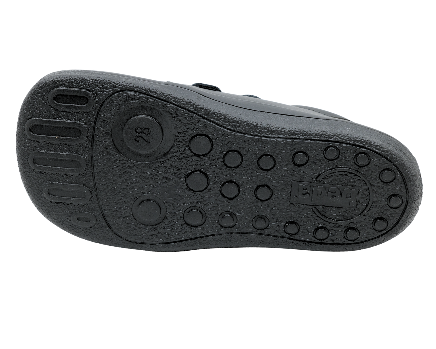 Beda Barefoot Leather Trainers School Shoes – Just Black